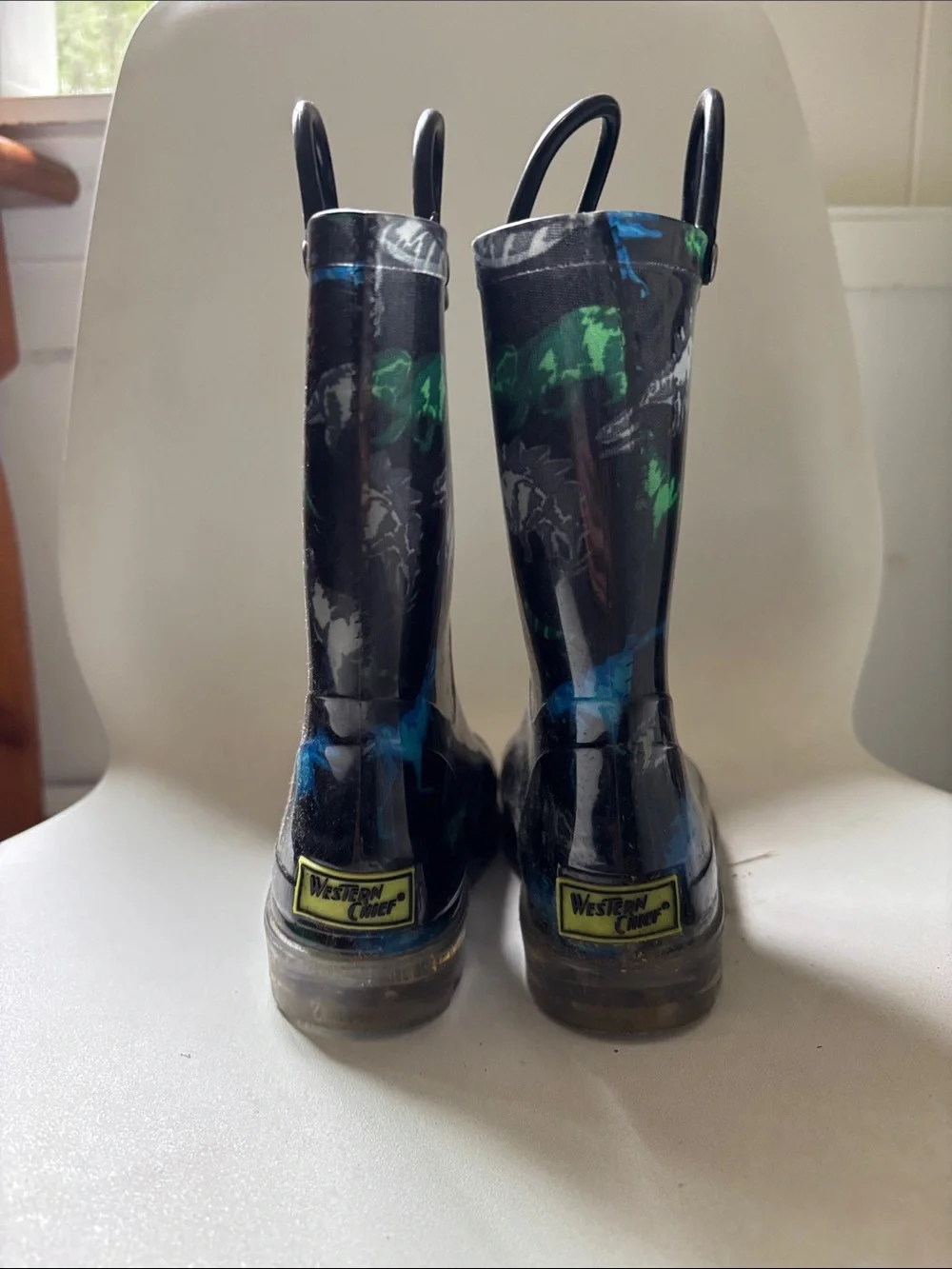 Western Chief Kids LIGHT UP! Rain Boots with Dinosaur Print